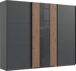Fresh To Go Schwebetürenschrank »Atlanta«, mit Akustikpaneel Optik (3D Leisten)