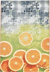 Sansibar Teppich »Rantum Beach 002«, rechteckig, 5 mm Höhe, Flachgewebe, modernes Sommer Design, Motiv Orangenscheiben, In- & Outdoor geeignet, Wohnzimmer