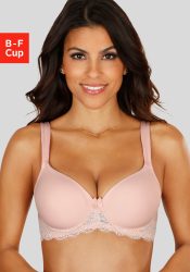 LASCANA Schalen-BH, mit Bügel, nahtlos vorgeformte Cups, Spitzendetails, Dessous