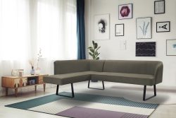 exxpo - sofa fashion Eckbank »Americano«, mit Keder und Metallfüssen, Bezug in verschiedenen Qualitäten, Frei im Raum stellbar