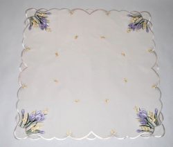 Stickereien Plauen Mitteldecke »Tischdecke Krokusblüte«, Plauener Spitze, Made in Germany