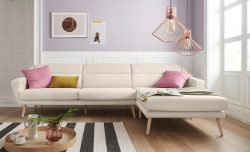 andas Ecksofa »Bille«, mit Naht im Rückenkissen und Beinen aus Eichenholz, Design by Morten Georgsen