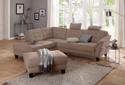 Home affaire Ecksofa »Lillesand«, mit Federkern und Knopfheftung im Rücken, Füsse Buche dunkel