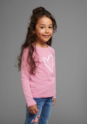 KangaROOS Langarmshirt »für kleine Mädchen«, süsser Logo-Druck