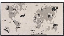 Primaflor-Ideen in Textil Kinderteppich »LINIA - Weltkarte«, rechteckig, 3 mm Höhe, Flachgewebe, Motiv Weltkarte, In- und Outdoor geeignet, Kinderzimmer
