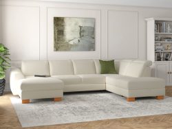 sit&more Wohnlandschaft »Durness«, mit Federkern und hochwertigen Massivholzfüssen, wahlweise mit Kopfteilverstellung, optional mit Bettfunktion und Stauraum