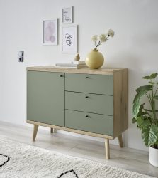 INOSIGN Sideboard »MAVAS«, in moderner Trendfarbe, Griffe aus Metall (Schwarz), Breite 107 cm