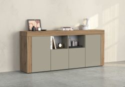 INOSIGN Sideboard »CHRONOS Breite 200 cm mit 4 Türen, 2 offene und 8 geschlossene Fächer«, (1 St.), Sideboard,Kommode, Schrank, Grifflos mit Push to Open, Made in Italy