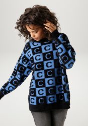 Aniston CASUAL Strickpullover, mit extravaganten 2-farbigen Quadraten - NEUE KOLLEKTION