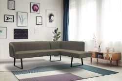 exxpo - sofa fashion Eckbank »Americano«, mit Keder und Metallfüssen, Bezug in verschiedenen Qualitäten, Frei im Raum stellbar