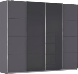 MID.YOU Schiebetürenschrank in graphitfarben, grau , Bensheim 271/230 , Holzwerkstoff , 8 Fächer , 271x230x62 cm , bedruckt,Nachbildung , 000380037974