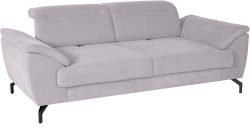 sit&more 2,5-Sitzer, 15 cm Fusshöhe, inklusive Sitztiefenverstellung, wahlweise Kopfteilverstellung, wahlweise in 2 unterschiedlichen Fussfarben