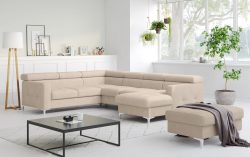 COTTA Wohnlandschaft »Sammy U-Form«, mit Kopfteilverstellung, optional mit Bettfunktion und Bettkasten