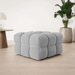 s.Oliver Polsterhocker »COBBO Sitzhocker Bubble-Optik, Masse B/T/H: 80/80/48 cm«, passend zum Sofa, moderne Steppung und hoher Sitzkomfort