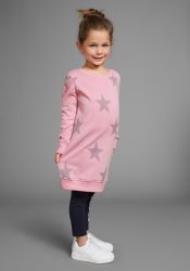 KIDSWORLD Sweatkleid »Sterne-Allover Kleid«, mit Glitzerdruck