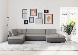 DOMO collection Wohnlandschaft »Moric«, im XXL-Format, wahlweise mit Bettfunktion und Armlehnenverstellung, inklusive loser Zierkissen, frei im Raum stellbar