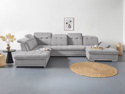 COTTA Wohnlandschaft »Holiday U-Form«, Sitztiefenverstellung, wahlweise mit Bettfunktion inkl. Bettkasten