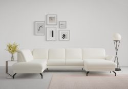 sit&more Wohnlandschaft »Fashion«, wahlweise mit Kopfteilverstellung und Vorziehsitz, motorisch, mit schwarzen Metallfüssen