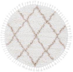 carpetfine Hochflor-Teppich »Eddy«, rund, 30 mm Höhe, Mit Fransen, Wohnzimmer