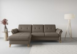 sit&more Ecksofa »Göteborg«, inklusive Sitztiefenverstellung und Federkern, wahlweise mit Bettfunktion und Bettkasten