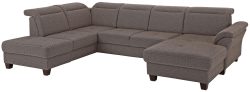 Premium collection by Home affaire Wohnlandschaft »Solvei«, incl. Sitztiefenverstellung und Federkern, wahlweise Kopfteilverstellung und Bettfunktion, Kontrastnaht