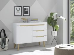 INOSIGN Sideboard »Torge, Anrichte, Kommode, Schubladenschrank«, (1 St.), abgeschrägte Füsse, drei Farben, Scandi Design, 107 cm breit