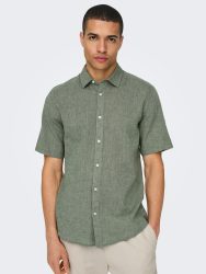 ONLY & SONS Kurzarmhemd »ONSCAIDEN SS SOLID LINEN SHIRT NOOS«