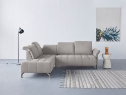 INOSIGN Ecksofa »Fresh«, Federkern, wahlweise mit Kopfteilverstellung, Armteilverstellung, und motorischem Vorziehsitz, Bezug Olympia SOFT CLEAN: leicht mit Wasser zu reinigen