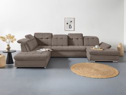 COTTA Wohnlandschaft »Holiday U-Form«, Sitztiefenverstellung, wahlweise mit Bettfunktion inkl. Bettkasten