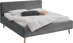 Novel - Bett MATTIS_8096 - anthrazit - Textil - 180x200