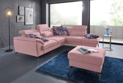 sit&more Ecksofa, 15 cm Fusshöhe, inklusive Sitztiefenverstellung, wahlweise Kopfteilverstellung, wahlweise in 2 unterschiedlichen Fussfarben