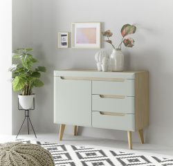 INOSIGN Sideboard »Torge, Anrichte, Kommode, Schubladenschrank«, (1 St.), abgeschrägte Füsse, drei Farben, Scandi Design, 107 cm breit