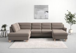sit&more Wohnlandschaft »Farö«, inklusive Federkern, mit naturfarbenen Füssen, wahlweise mit Bettfunktion und Bettkasten