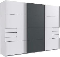 Wimex Schwebetürenschrank »Bangkok«, Kleiderschrank 3-türig, 270cm breit, mit 6 praktischen Aussenschubladen