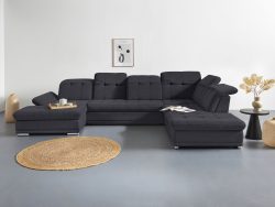 COTTA Wohnlandschaft »Holiday U-Form«, Sitztiefenverstellung, wahlweise mit Bettfunktion inkl. Bettkasten