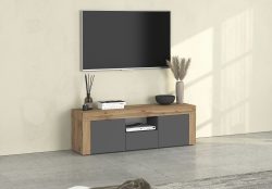 INOSIGN Lowboard »CHRONOS Breite 155 cm mit 2 Türen, 1 Schublade,1 offenes Fach«, (1 St.), TV-Board, Sideboard niedrig, Grifflos mit Push to Open 'Made in Italy'