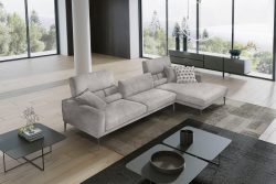 Egoitaliano Ecksofa »Masu«, inkl. 2 Kissenrollen, Rückenelemente manuell verstellbar, mit Metallfüssen