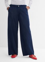 bonprix Weite Jeans lockerer Schnitt, gerade Passform, mittlerer Bund