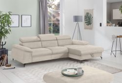 COTTA Ecksofa »Komaris I«, inklusive Kopf- bzw. Rückenteilverstellung, wahlweise Bettfunktion und Bettkasten, eleganter schwarzer Fuss
