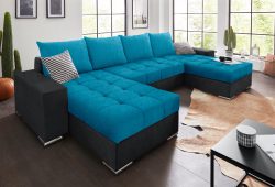 COLLECTION AB Wohnlandschaft, mit Bettfunktion, Bettkasten und XL-Recamiere, inklusive Federkern und loser Rücken- und Zierkissen