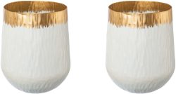 Creativ deco Tischvase, (2 St.), mit schickem Goldfarben Detail