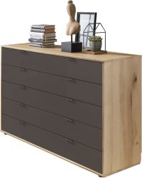 WIEMANN Schubkastenkommode »Cardiff Sideboard, Wäscheschrank, teilmassiv Bianco-Eiche, Schubladen« Glas- oder Massivholzfront, verschiedene Breiten, MADE IN GERMANY, Schubkästen inklusive Selbsteinzug und Dämpfung