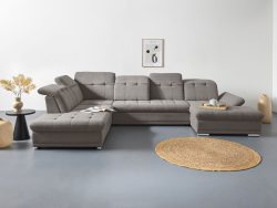 COTTA Wohnlandschaft »Holiday U-Form«, Sitztiefenverstellung, wahlweise mit Bettfunktion inkl. Bettkasten