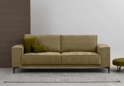 Places of Style 3-Sitzer »3er Sofa Oland, Struktur, Flachgewebe, Luxus-Microfaser, Boucle«, 224 cm, Wellenunterfederung, Skandi-Design, Metallfüsse