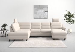 sit&more Wohnlandschaft »Farö«, inklusive Federkern, mit wengefarbenen Füssen, wahlweise mit Bettfunktion und Bettkasten