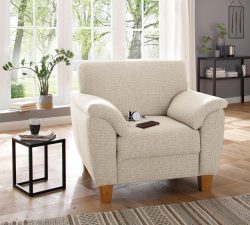 Home affaire Sessel »Alta«, mit Federkern und Kontrastnaht, Füsse Buche eichefarben