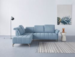 INOSIGN Ecksofa »Fresh«, Federkern, wahlweise mit Kopfteilverstellung, Armteilverstellung, und motorischem Vorziehsitz, Bezug Olympia SOFT CLEAN: leicht mit Wasser zu reinigen
