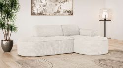 GOODproduct Ecksofa »ADELLA Design-Sofa mit Recamiere rechts/links, 248/159/76 cm« L-Form mit Wellenunterfederung, runde Form, auch in Cord