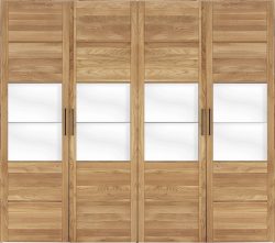Premium collection by Home affaire Drehtürenschrank »Chamara«, aus massivem Eichenholz, in unterschiedlichen Schrankbreiten erhältlich, 218 cm