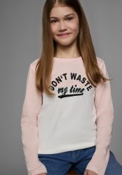 KIDSWORLD Langarmshirt »Don´t waste my time«, modisches Colorblock